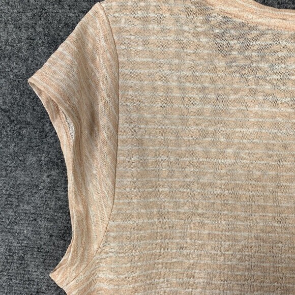 Disney w/ Lauren Conrad I Love Mickey Top Women L Thin Knit Pink Stripe Hi-low - Picture 6 of 7